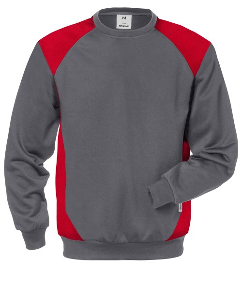 Fristads Sweatshirt 7148 SHV, Grau/Rot (F866)