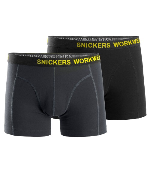 Snickers 9436 2er-Pack Stretch Boxershorts, schwarz-stahlgrau