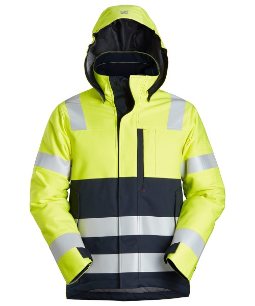 Snickers 1363 ProtecWork wärmeisolierte Arbeitsjacke mit Kapuze, Warnschutzklasse 3