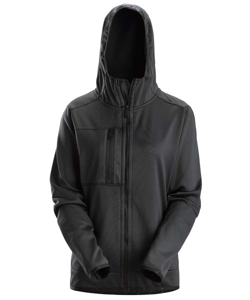 Snickers 8057 AllroundWork Damen-Kapuzenjacke mit durchgehendem Reißverschluss, schwarz