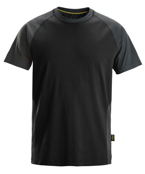Snickers 2550 Zweifarbiges T-Shirt, schwarz-stahlgrau