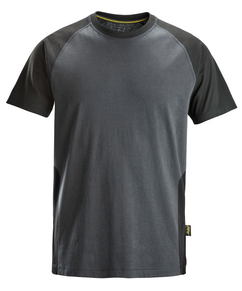 Snickers 2550 Zweifarbiges T-Shirt, stahlgrau-schwarz