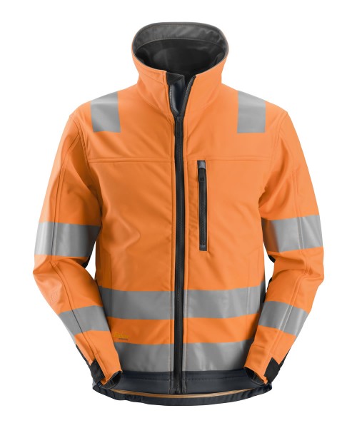 Snickers 1230 High-Vis-Softshell-Arbeitsjacke, Warnschutzklasse 3, orange