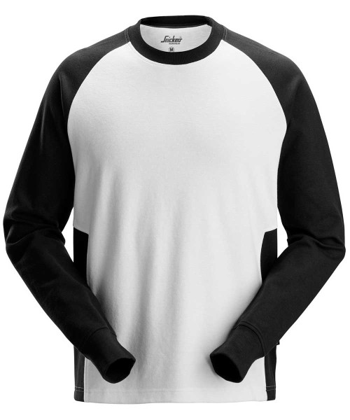 Snickers 2840 Zweifarbiges Sweatshirt, weiß-schwarz