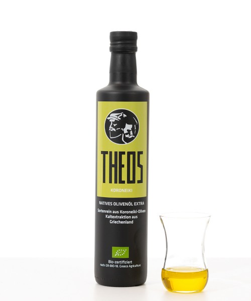 Bio-Olivenöl aus eigener Ernte - 500ml - THEOS - KORONEIKI