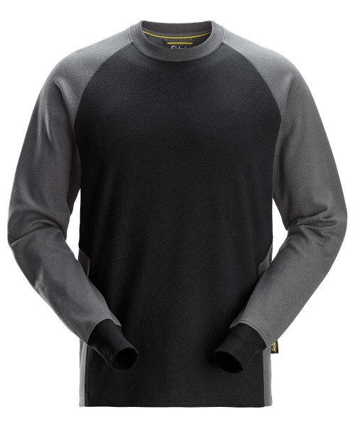 Snickers 2840 Zweifarbiges Sweatshirt, schwarz-stahlgrau