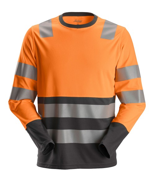 Snickers 2433 High-Vis-Langarm-T-Shirt Klasse 2, orange
