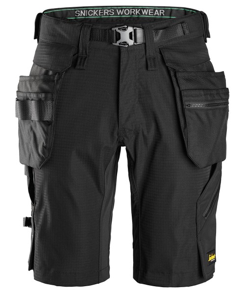 Snickers 6172 FlexiWork Shorts mit abnehmbaren Holstertaschen, schwarz