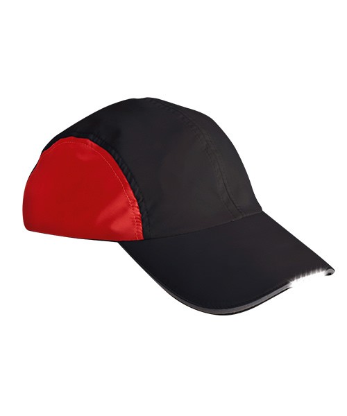 LEDitsee® Runner Cap, schwarz/rot mit rotem Rücklicht