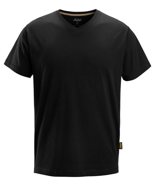 Snickers 2512 T-Shirt mit V-Ausschnitt, schwarz
